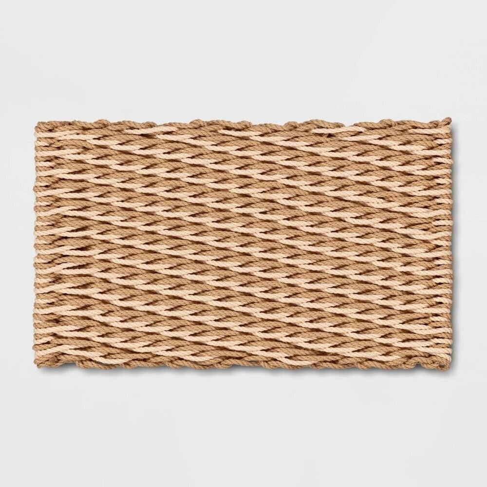 Basket Weave Poly Rope Outdoor Door Mat Natural - Threshold‎ Studio McGee, 2023